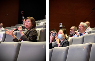 Dr Anchalee CHUROJANA (Thailand), and Dr Michihiro TANAKA (Japan) discussing staged versus single session embolization for VGAM treatments.