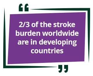2/3 of the stroke burden worldwide are in developing countries.