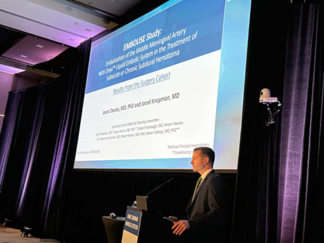 Jason Davies presented the EMBOLISE trial results